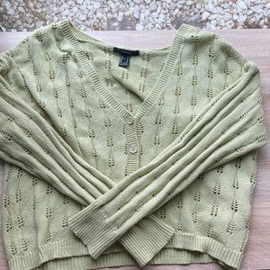 green button up sweater from forever 21 size small